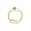 Life Stone natural cat's eye bracelet in 925 sterling silver with gold rhodium plating and diamond accents