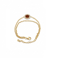 Life Stone natural hessonite bracelet in 925 sterling silver with gold rhodium plating and diamond accents