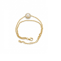Life Stone natural pearl bracelet in 925 sterling silver with gold rhodium plating and diamond accents